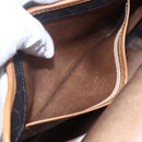 Christian Dior Honeycomb Canvas Shoulder Bag PVC Leather Black Auth BA6822-19