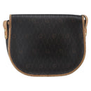 Christian Dior Honeycomb Canvas Shoulder Bag PVC Leather Black Auth BA6822-3