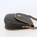 Christian Dior Honeycomb Canvas Shoulder Bag PVC Leather Black Auth BA6822-5