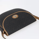 Christian Dior Honeycomb Canvas Shoulder Bag PVC Leather Black Auth BA6822-6