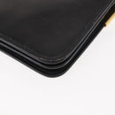 Christian Dior Chain Shoulder Bag Leather Black Auth BA6823-17