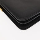 Christian Dior Chain Shoulder Bag Leather Black Auth BA6823-18