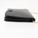 Christian Dior Chain Shoulder Bag Leather Black Auth BA6823-3
