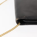 Christian Dior Chain Shoulder Bag Leather Black Auth BA6823-5