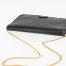 Christian Dior Chain Shoulder Bag Leather Black Auth BA6823-7