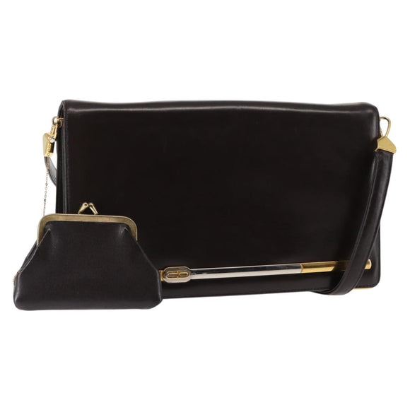 Christian Dior Shoulder Bag Leather Brown Auth BA6824