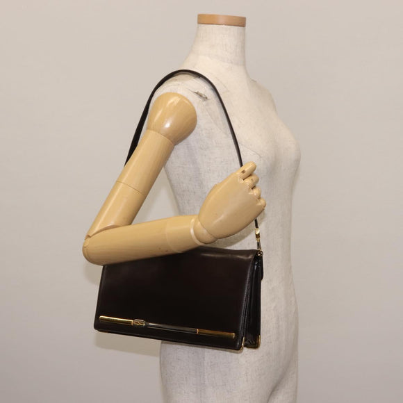 Christian Dior Shoulder Bag Leather Brown Auth BA6824