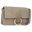 Chloe Fay Shoulder Bag Suede Leather Beige Auth BA6827-1