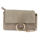 Chloe Fay Shoulder Bag Suede Leather Beige Auth BA6827-13