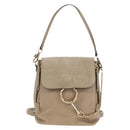 Chloe Fay Backpack Suede Leather Beige Gold Auth BA6829-13