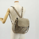 Chloe Fay Backpack Suede Leather Beige Gold Auth BA6829-32