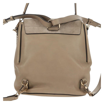 Chloe Fay Backpack Suede Leather Beige Gold Auth BA6829 - 0
