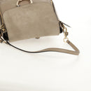 Chloe Fay Backpack Suede Leather Beige Gold Auth BA6829-7