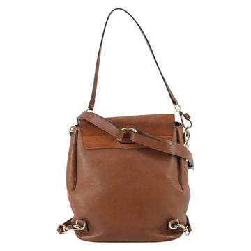 Chloe Fay Backpack Suede Leather 2way Brown Auth BA6830 - 0