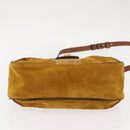 Chloe Lexa Hand Bag Suede Leather 2way Yellow Gold Auth BA6831-5