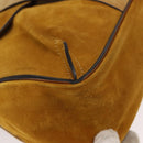 Chloe Lexa Hand Bag Suede Leather 2way Yellow Gold Auth BA6831-10