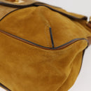 Chloe Lexa Hand Bag Suede Leather 2way Yellow Gold Auth BA6831-15