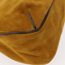 Chloe Lexa Hand Bag Suede Leather 2way Yellow Gold Auth BA6831-16