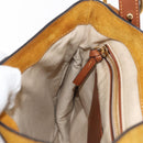 Chloe Lexa Hand Bag Suede Leather 2way Yellow Gold Auth BA6831-21