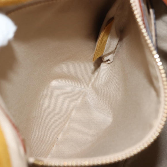 Chloe Lexa Hand Bag Suede Leather 2way Yellow Gold Auth BA6831