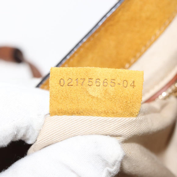 Chloe Lexa Hand Bag Suede Leather 2way Yellow Gold Auth BA6831