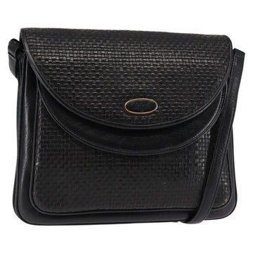 Chloe Shoulder Bag Leather Black Auth BA6833