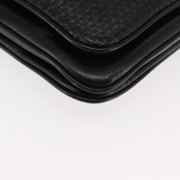 Chloe Shoulder Bag Leather Black Auth BA6833