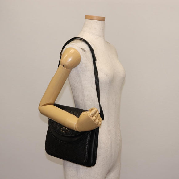 Chloe Shoulder Bag Leather Black Auth BA6833