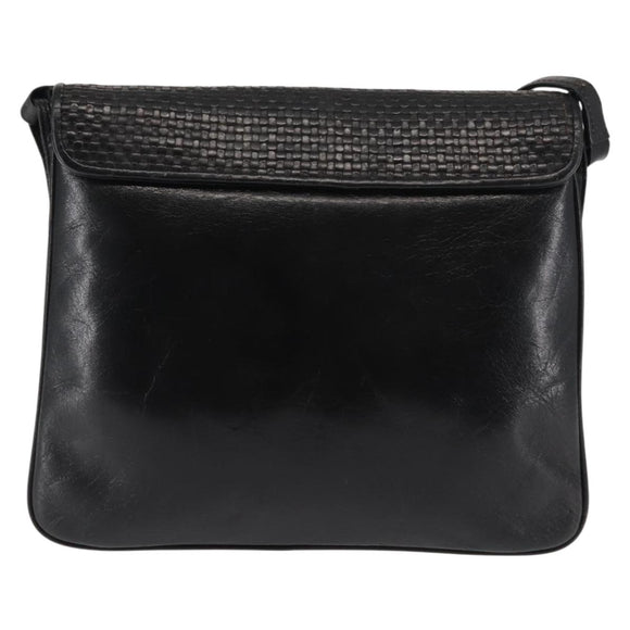 Chloe Shoulder Bag Leather Black Auth BA6833