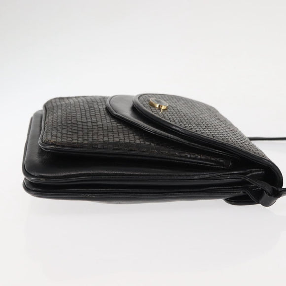 Chloe Shoulder Bag Leather Black Auth BA6833