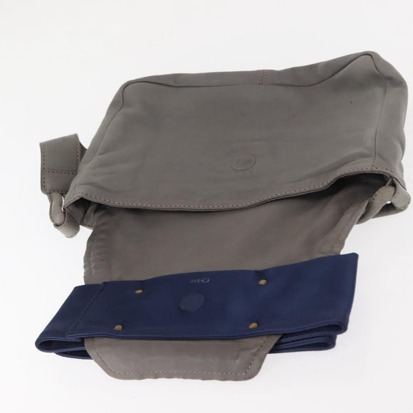 Chloe Shoulder Bag Leather Gray Auth BA6834