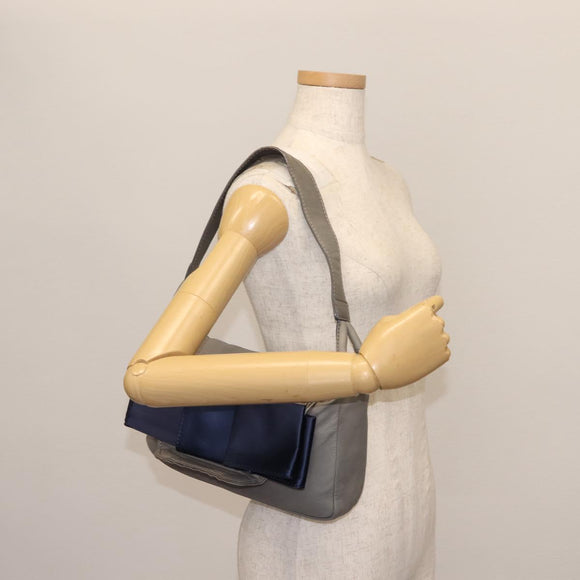 Chloe Shoulder Bag Leather Gray Auth BA6834