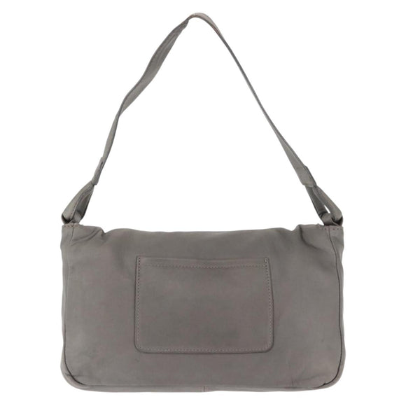 Chloe Shoulder Bag Leather Gray Auth BA6834