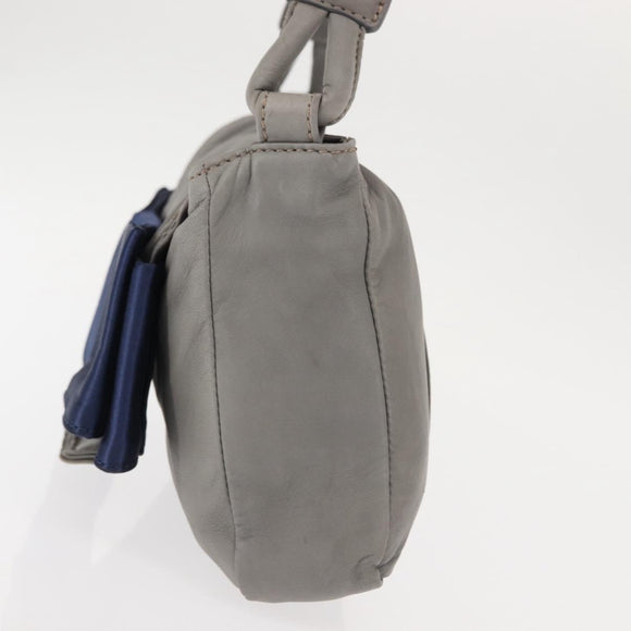 Chloe Shoulder Bag Leather Gray Auth BA6834