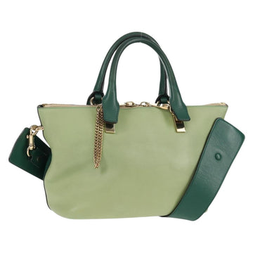 Chloe Bailey Hand Bag Leather 2way Green Auth BA6835
