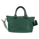 Chloe Bailey Hand Bag Leather 2way Green Auth BA6835-2