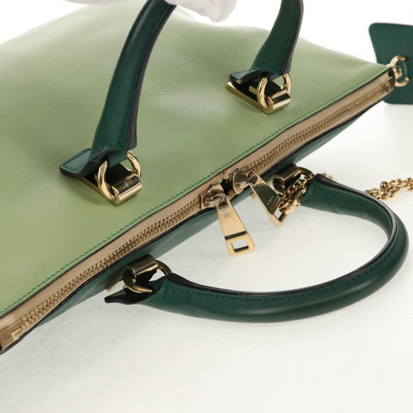 Chloe Bailey Hand Bag Leather 2way Green Auth BA6835
