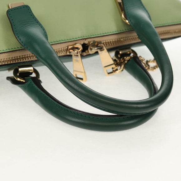 Chloe Bailey Hand Bag Leather 2way Green Auth BA6835