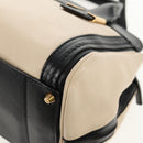 Chloe Alice Hand Bag Leather 2way White Black Auth BA6836-18