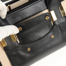 Chloe Alice Hand Bag Leather 2way White Black Auth BA6836-20