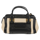 Chloe Alice Hand Bag Leather 2way White Black Auth BA6836-13