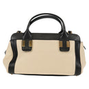 Chloe Alice Hand Bag Leather 2way White Black Auth BA6836-2