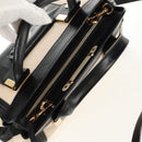 Chloe Alice Hand Bag Leather 2way White Black Auth BA6836-6