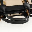 Chloe Alice Hand Bag Leather 2way White Black Auth BA6836-7