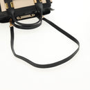 Chloe Alice Hand Bag Leather 2way White Black Auth BA6836-8