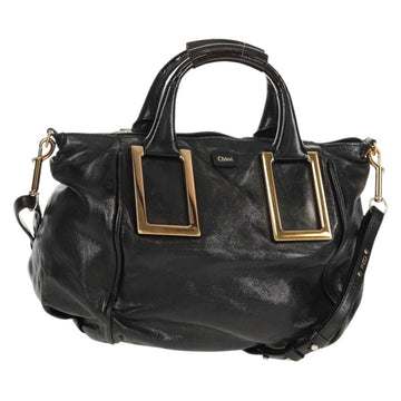 Chloe Etel Hand Bag Leather 2way Black Auth BA6837