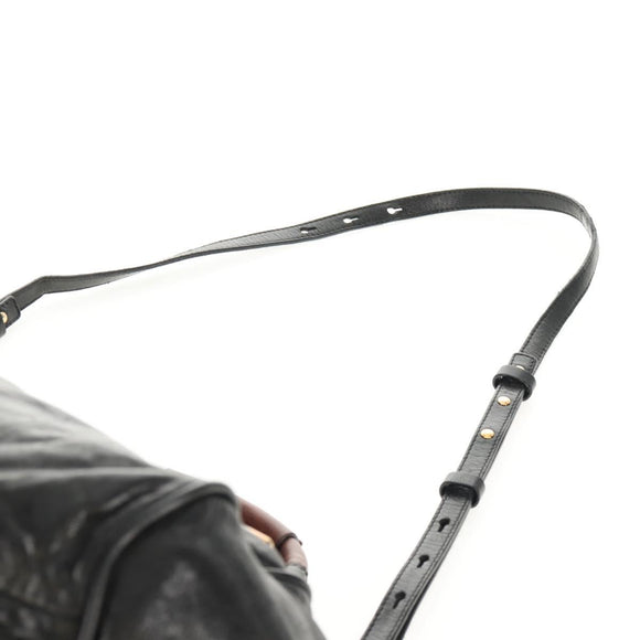 Chloe Etel Hand Bag Leather 2way Black Auth BA6838