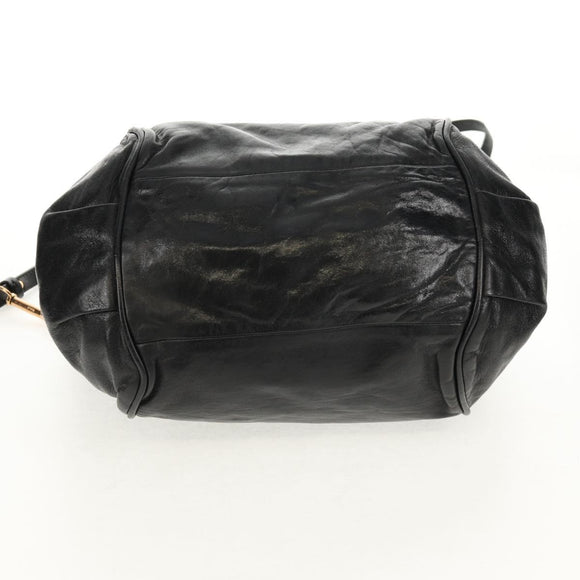 Chloe Etel Hand Bag Leather 2way Black Auth BA6838