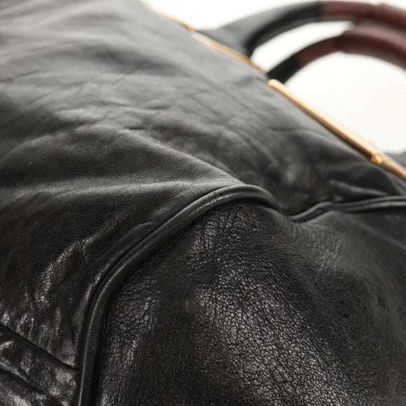 Chloe Etel Hand Bag Leather 2way Black Auth BA6838