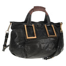 Chloe Etel Hand Bag Leather 2way Black Auth BA6838-1